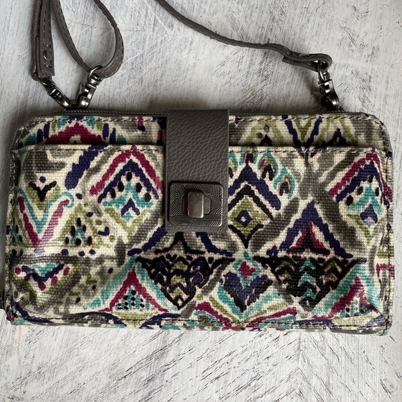 Sakroots Crossbody Purse Wallet clutch gray multicolored  adjustable bag - Picture 1 of 8